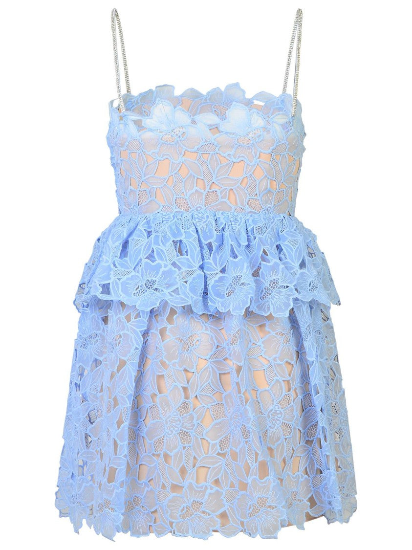 Self-Portrait Light Blue Polyester Dress