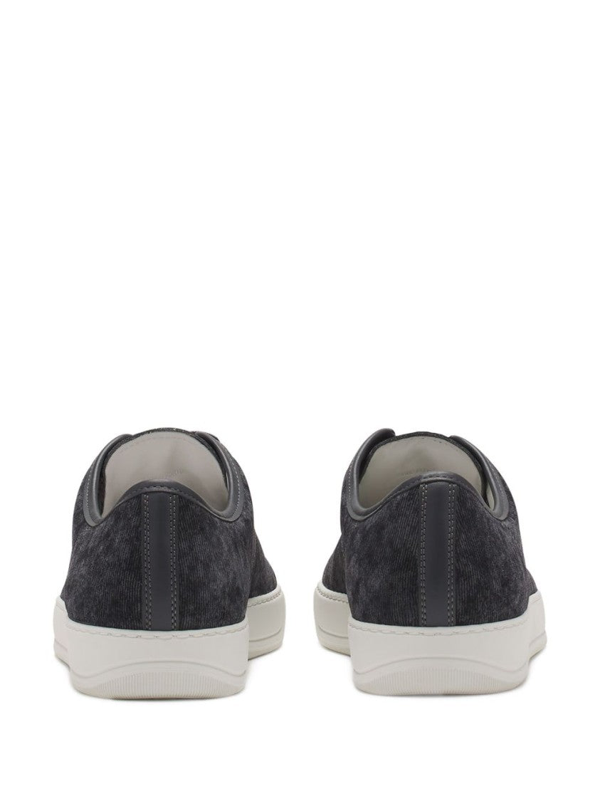Lanvin Black Leather Trim Branded Insole Sneakers