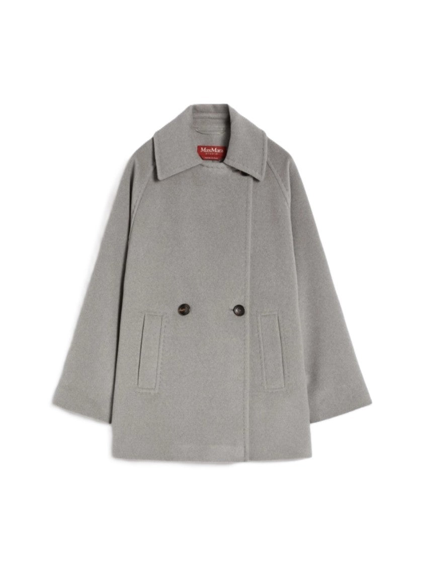 Max Mara Light Grey Double-Breasted Max Mara Coat