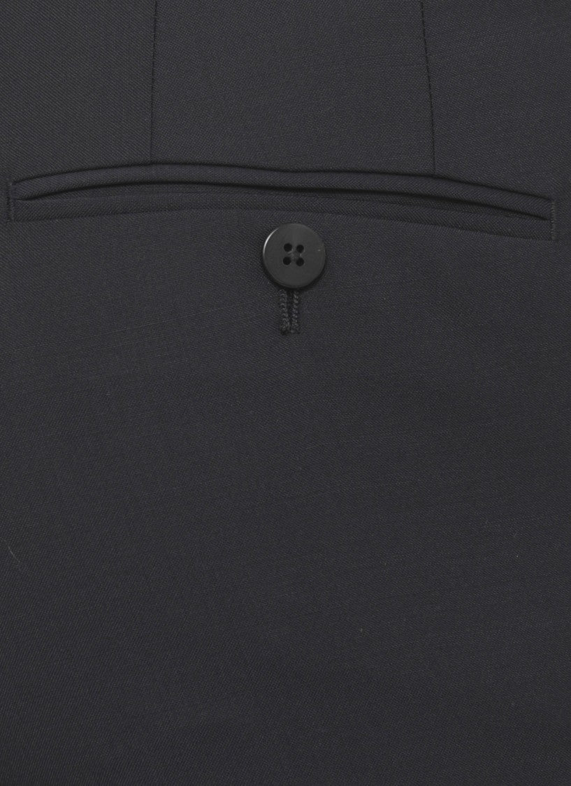 Caruso Black Manon Peak Lapel Wool Suit