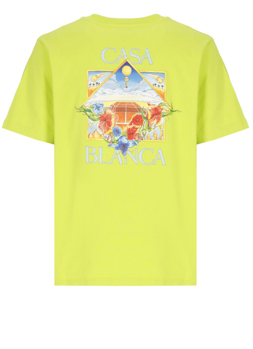 Casablanca Lime Green Flower Court T-Shirt