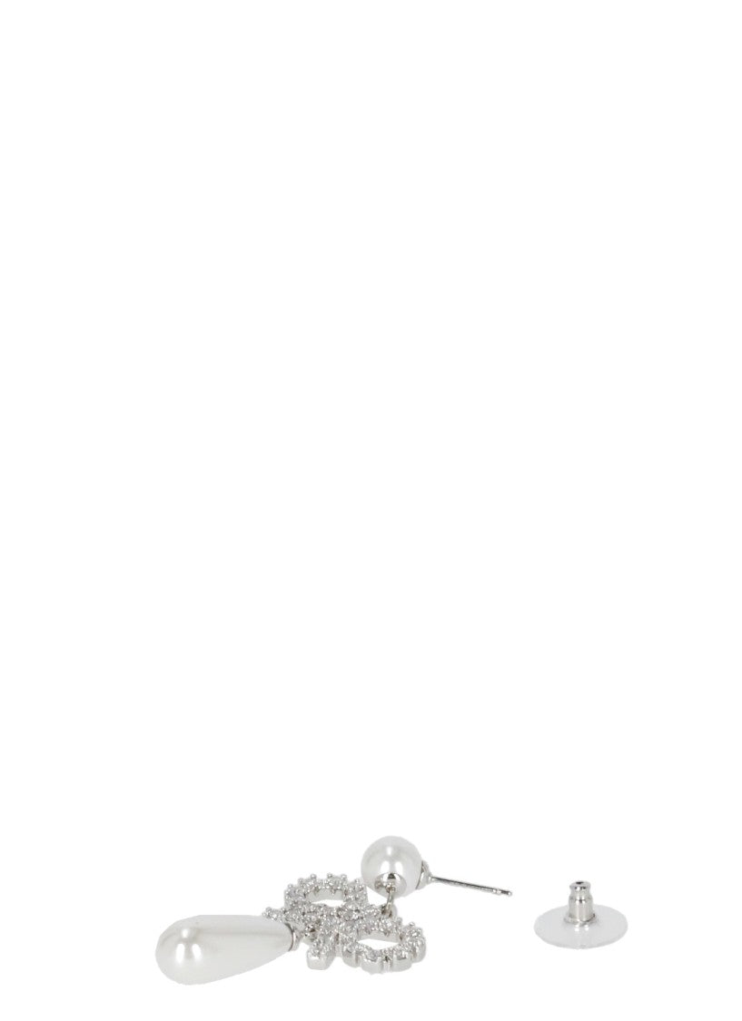 Self-Portrait Pearl Bow Droplet Earrings