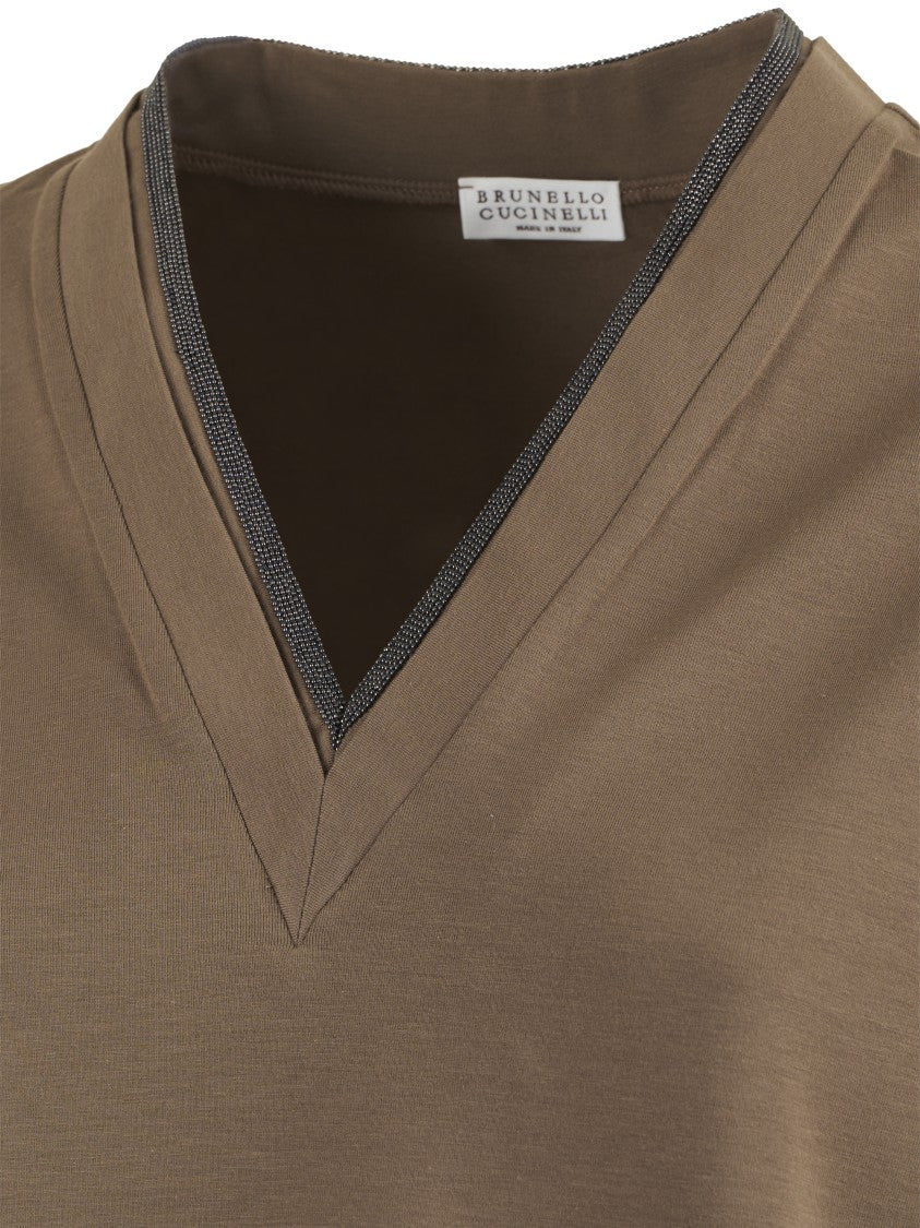Brunello Cucinelli Relaxed Fit V-Neck T-Shirt