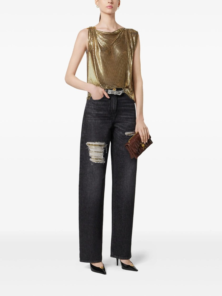 Versace Black Medusa 95 High-Waisted Denim Jeans