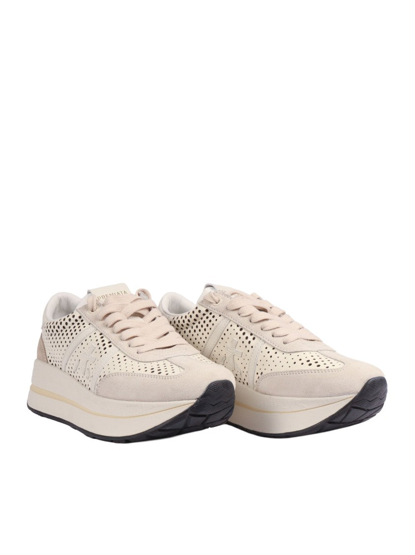 Premiata Bethcoin Offwhite Perforated Sneakers