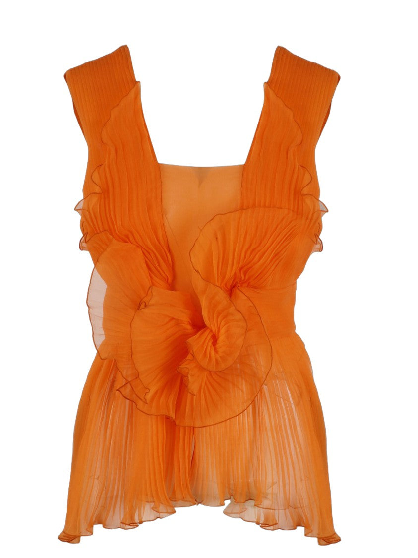 Alberta Ferretti Pleated Silk Top