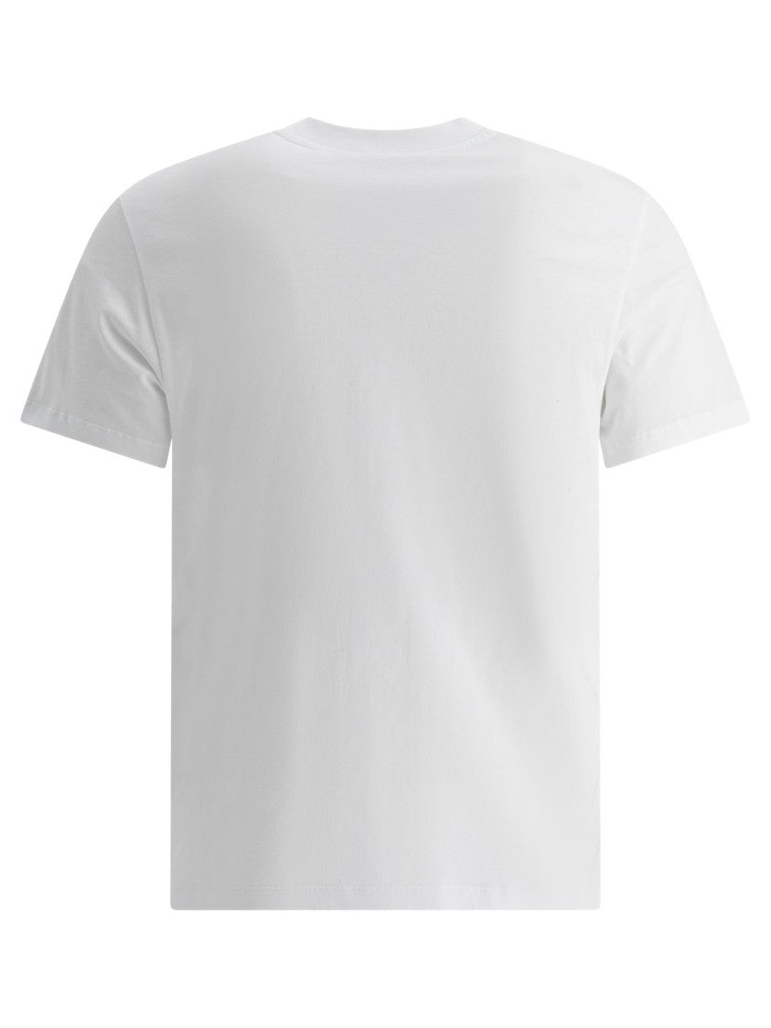 Ami Paris Plain White T-Shirt With Subtle Heart Embroidery