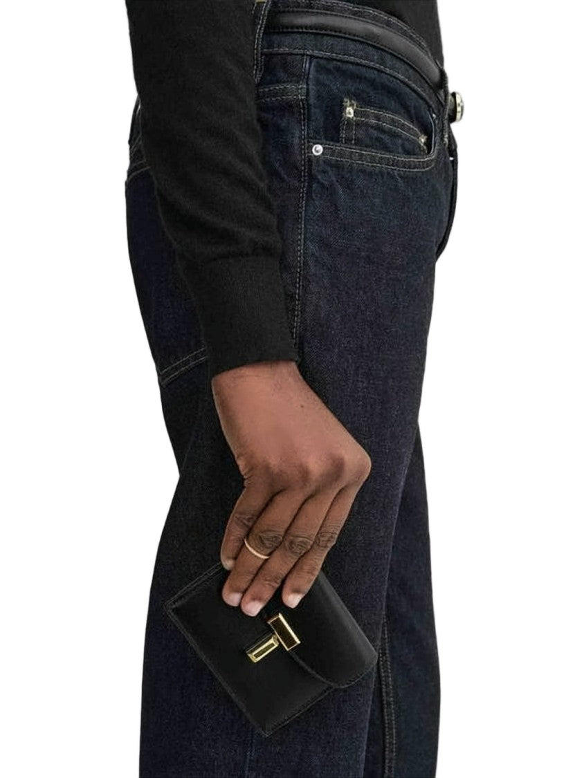 Totême Sleek Black Cowhide Leather Wallet