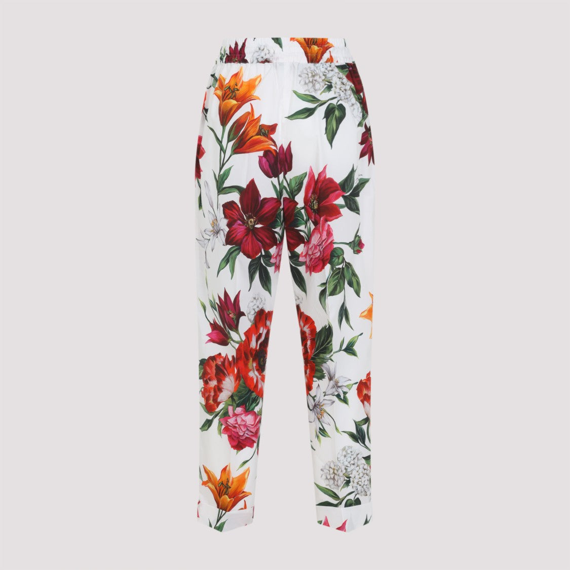 Dolce & Gabbana Floral Print Trousers With Relaxed Fit