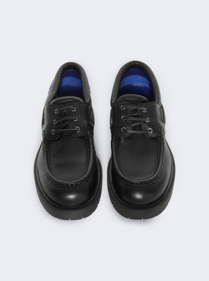 Burberry Raft Boat Shoes Black