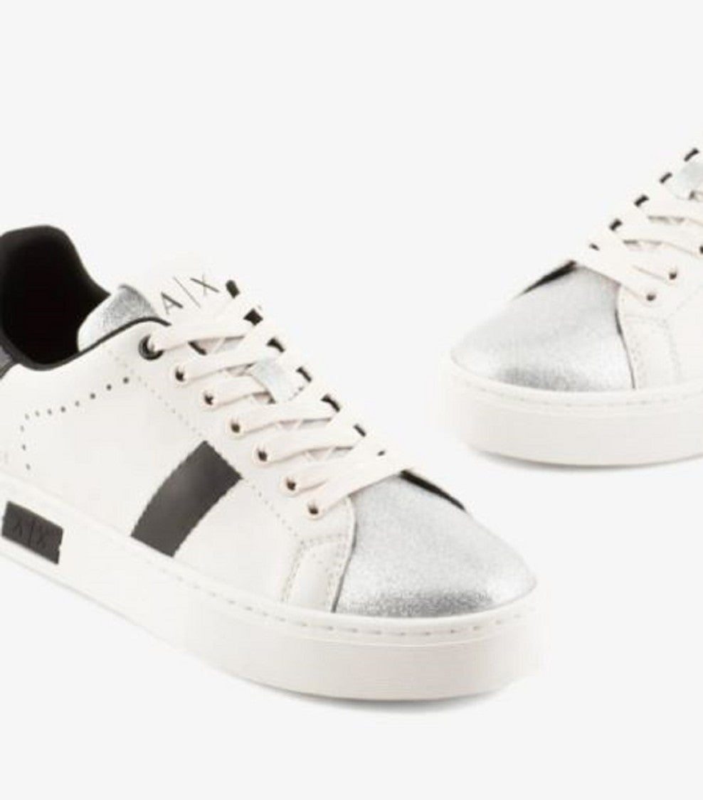 Armani Exchange White Leather Sneakers