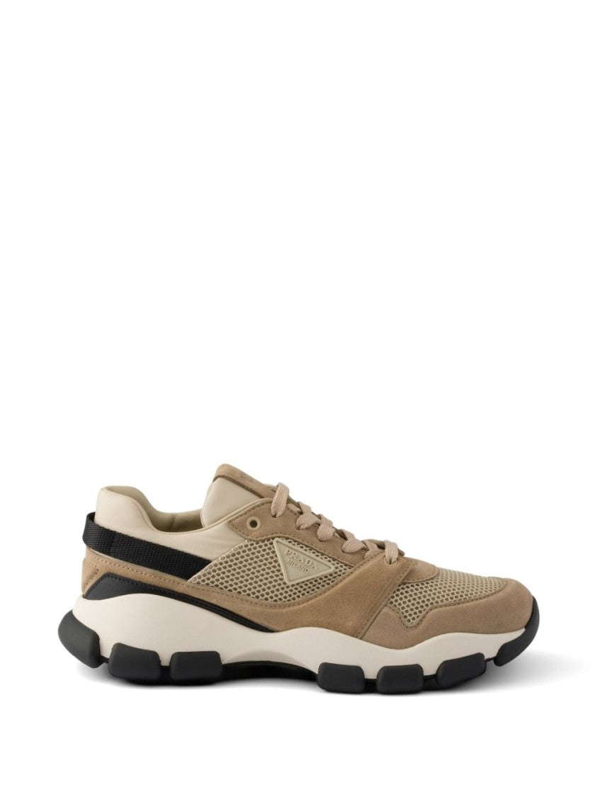 Prada Mesh Suede Lace-Up Sneakers