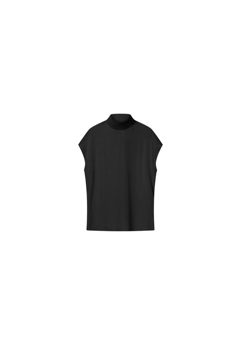 Aeron Flora - Satin Sleeveless Turtleneck
