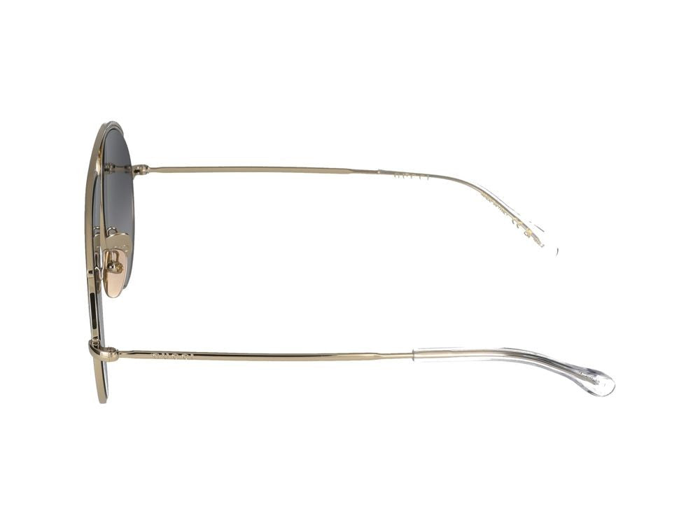 Gucci Gold Gradient Grey Lenses Aviator-Style Sunglasses