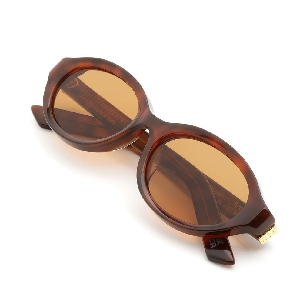 Retrosuperfuture Parola Oval Havana Sunglasses With Brown Lenses