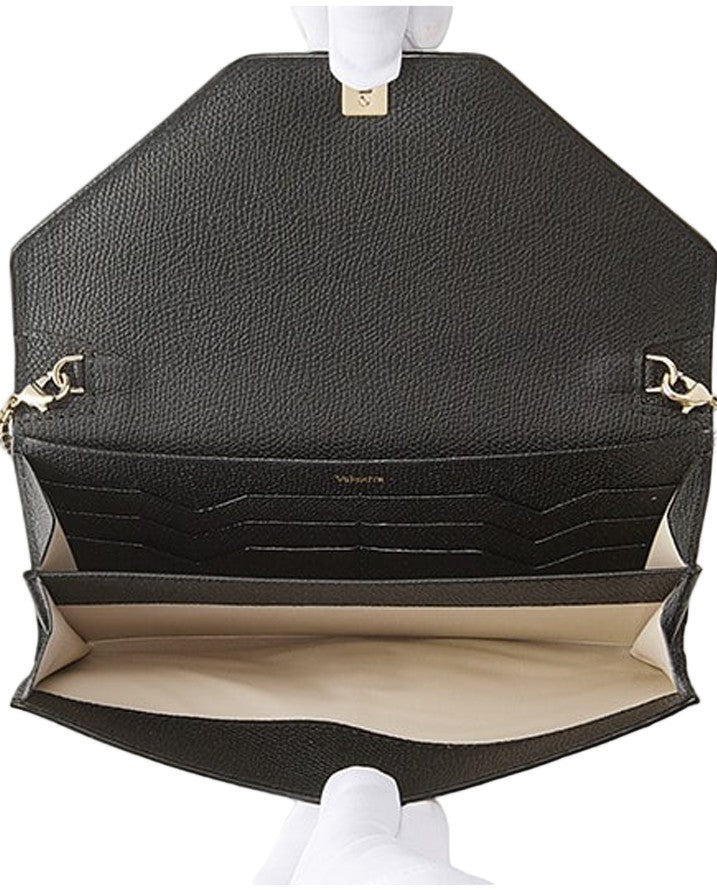 Valextra Dual-Compartment Iside Wallet On Chain In Millepunte Leather