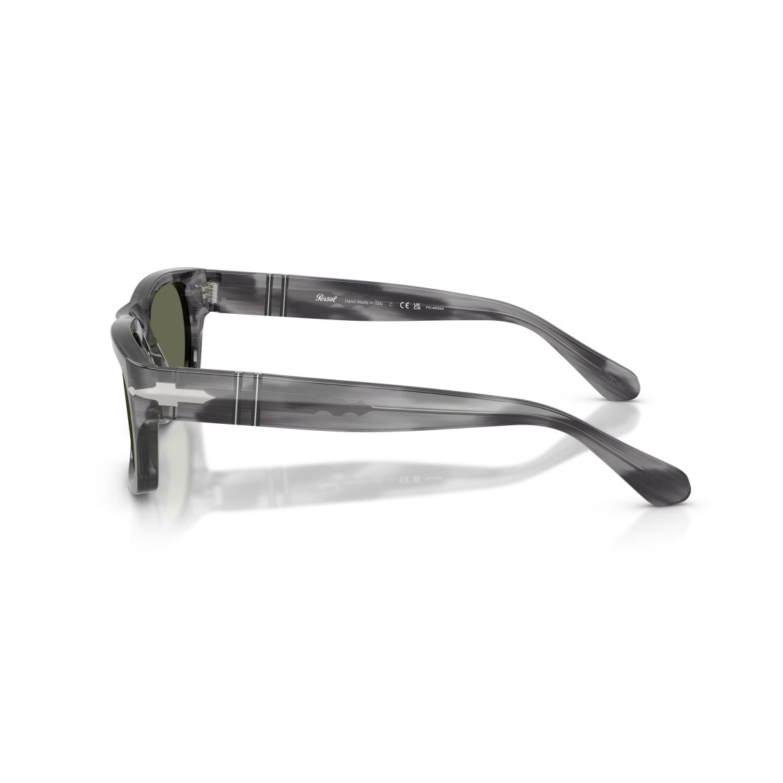 Persol 0Po3398s Rectangular Grey Acetate Sunglasses With Dark Lenses