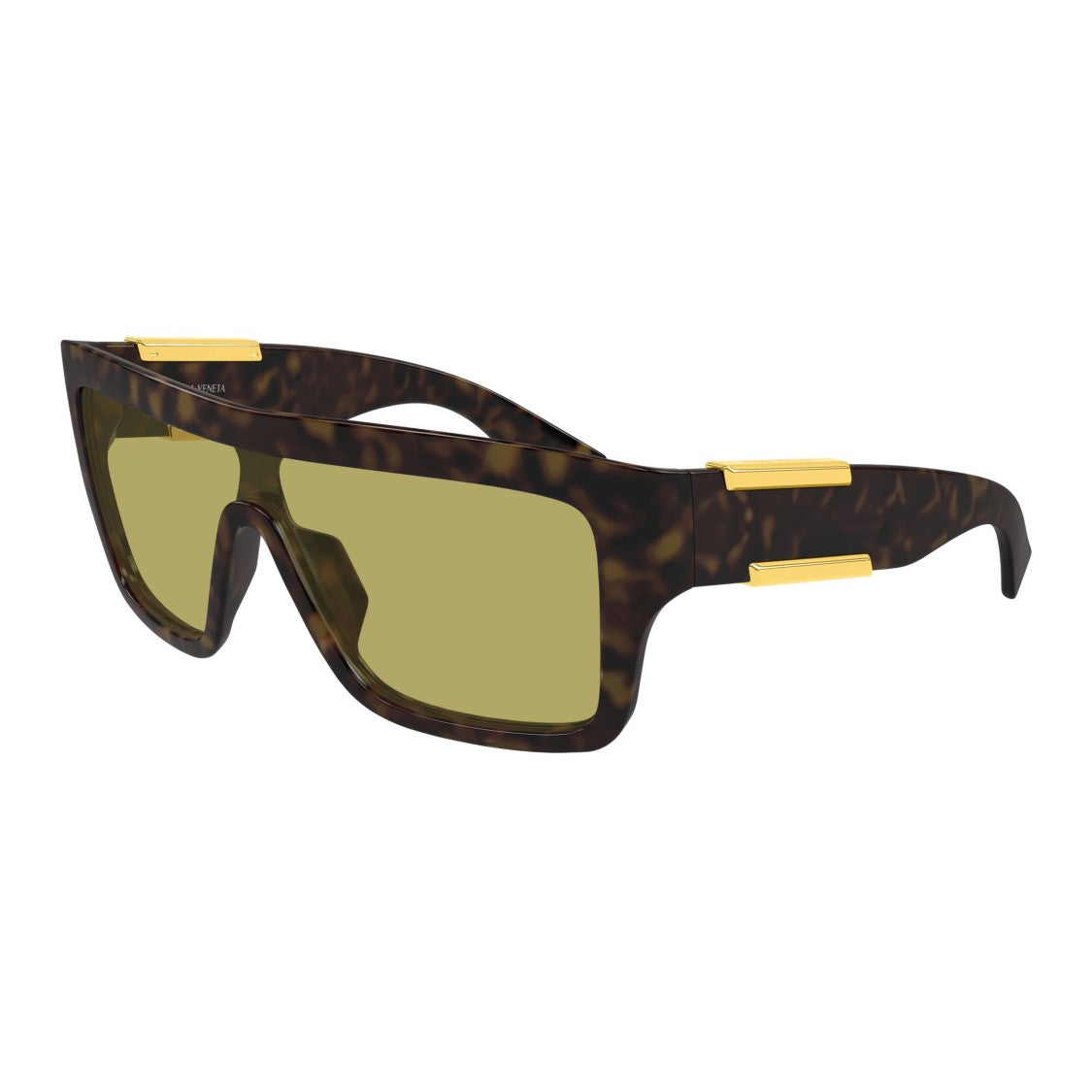 Bottega Veneta Bv1451s Bold Rectangular Tortoiseshell Sunglasses