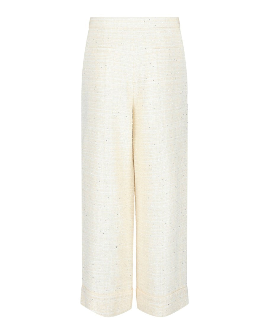 Valentino Tweed Wide-Leg Pants