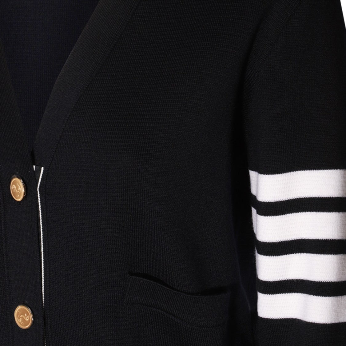 Thom Browne Navy Blue Wool Cardigan