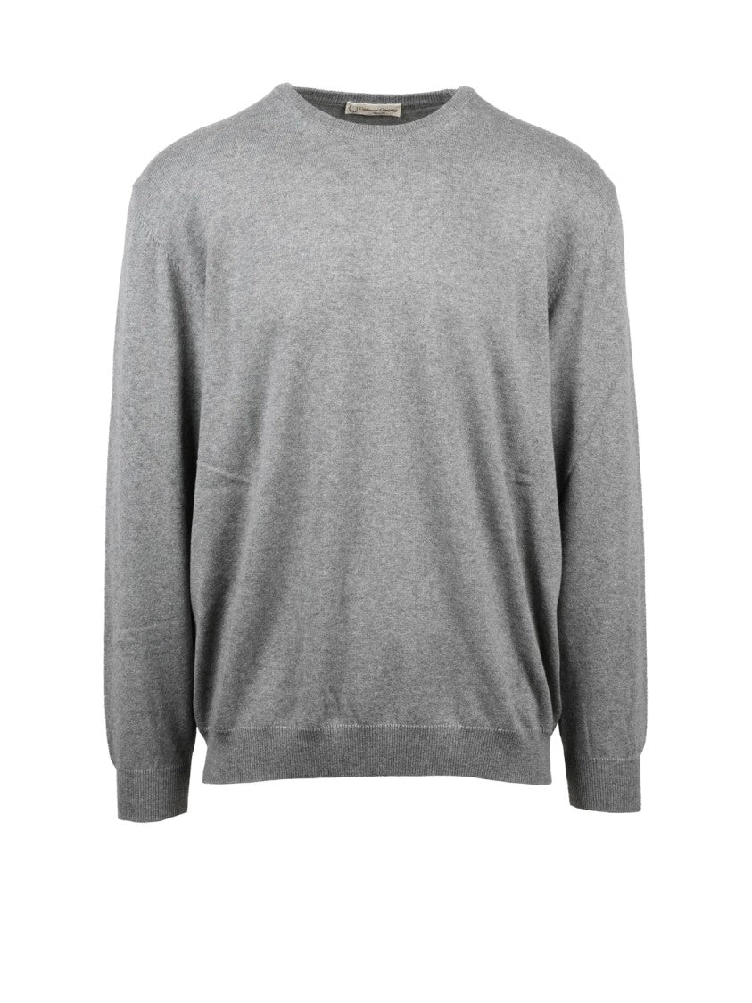 Cashmere Company P. Classic Crew Neck Sweater In Premium Cotton-Cashmere Blend