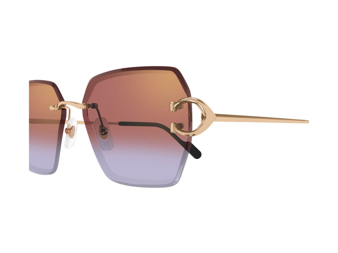 Cartier Gold Ct0466s Gradient Square Sunglasses