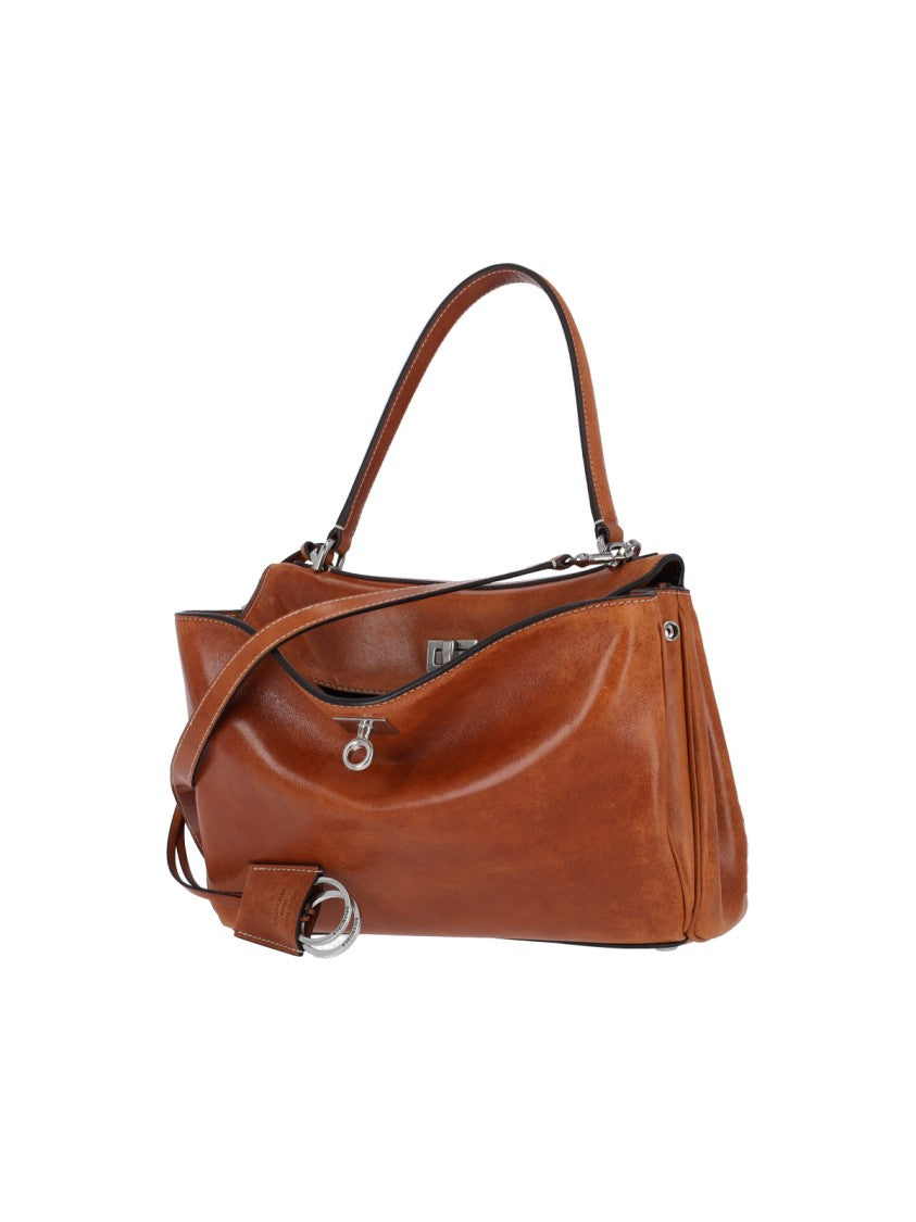 Balenciaga Brown Rodeo Antiqued Lambskin Handbag