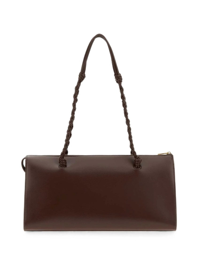 Jil Sander Dark Brown Smooth Leather Shoulder Bag
