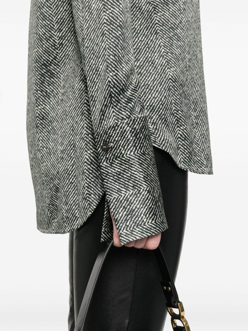 Ermanno Scervino Herringbone Pattern Silk Shirt