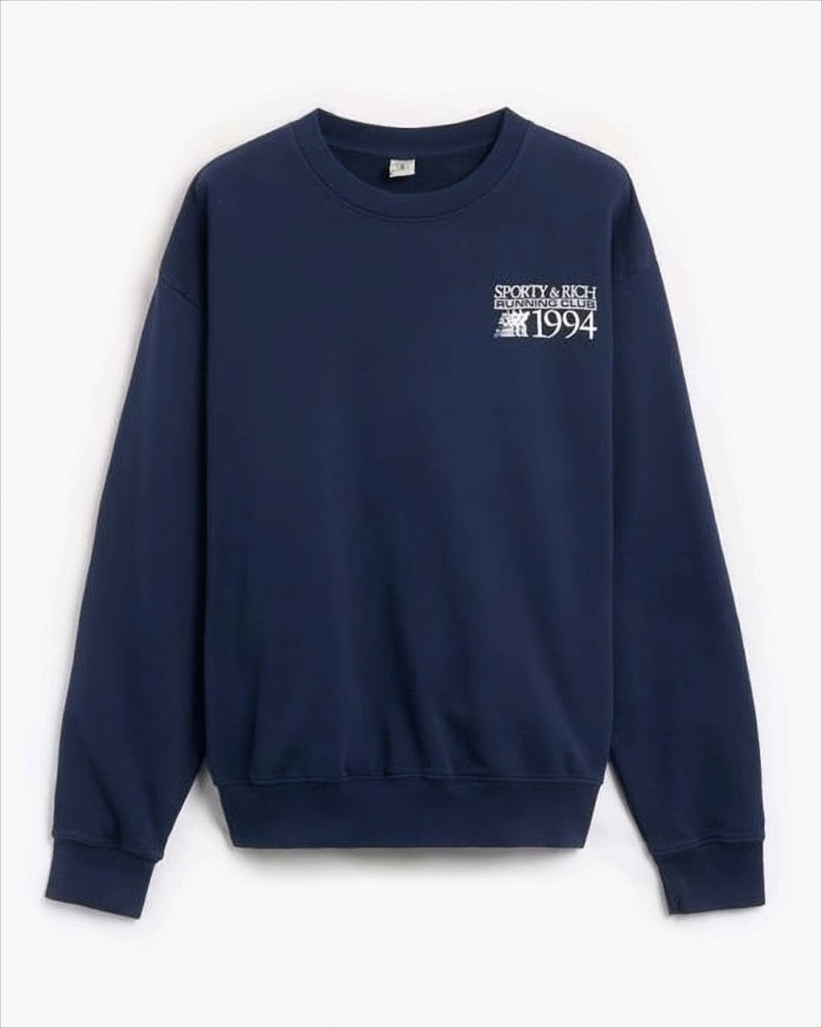 Sporty And Rich Long-Sleeve Cotton Sweatshirt With Graphic Prints
