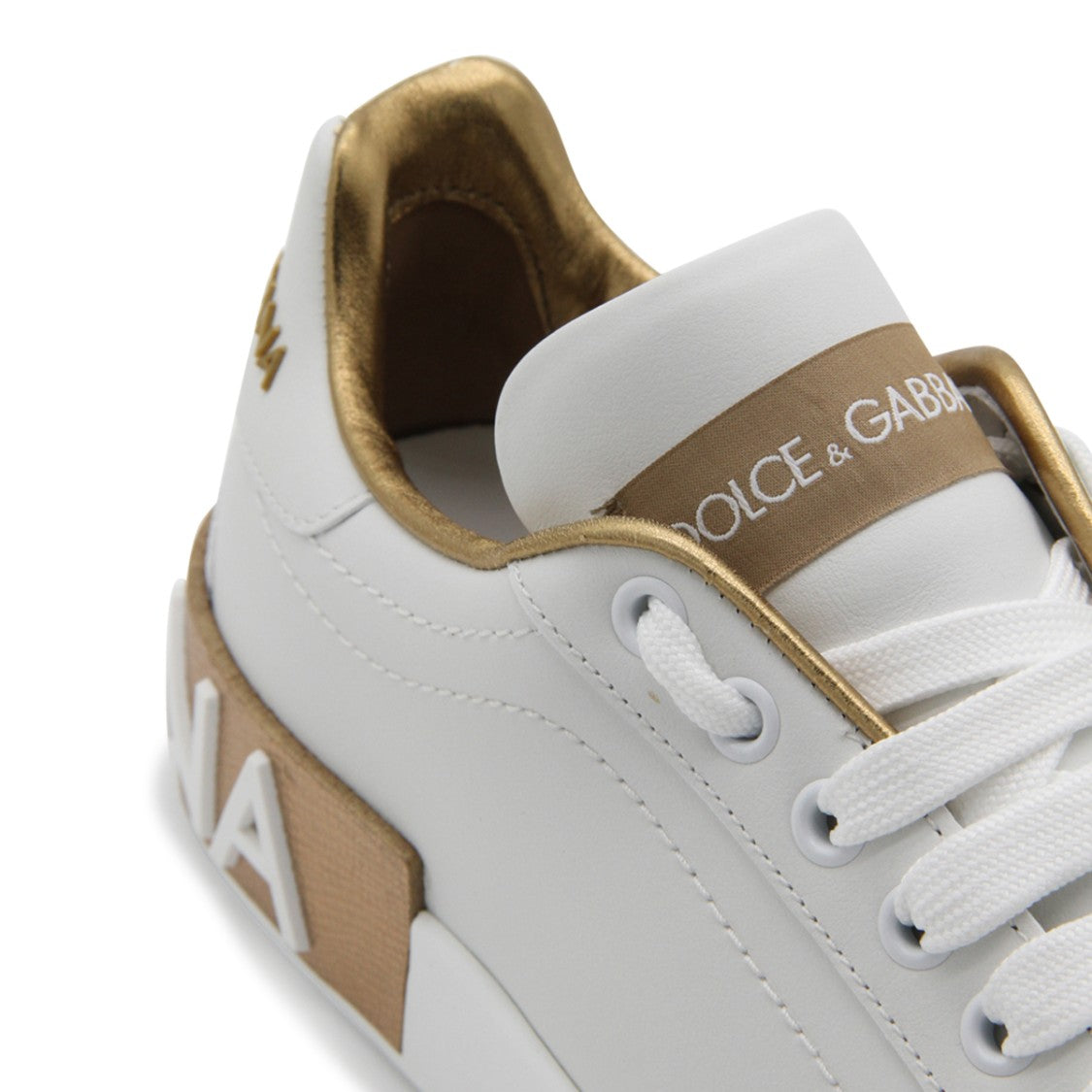 Dolce & Gabbana White Leather Portofino Sneakers