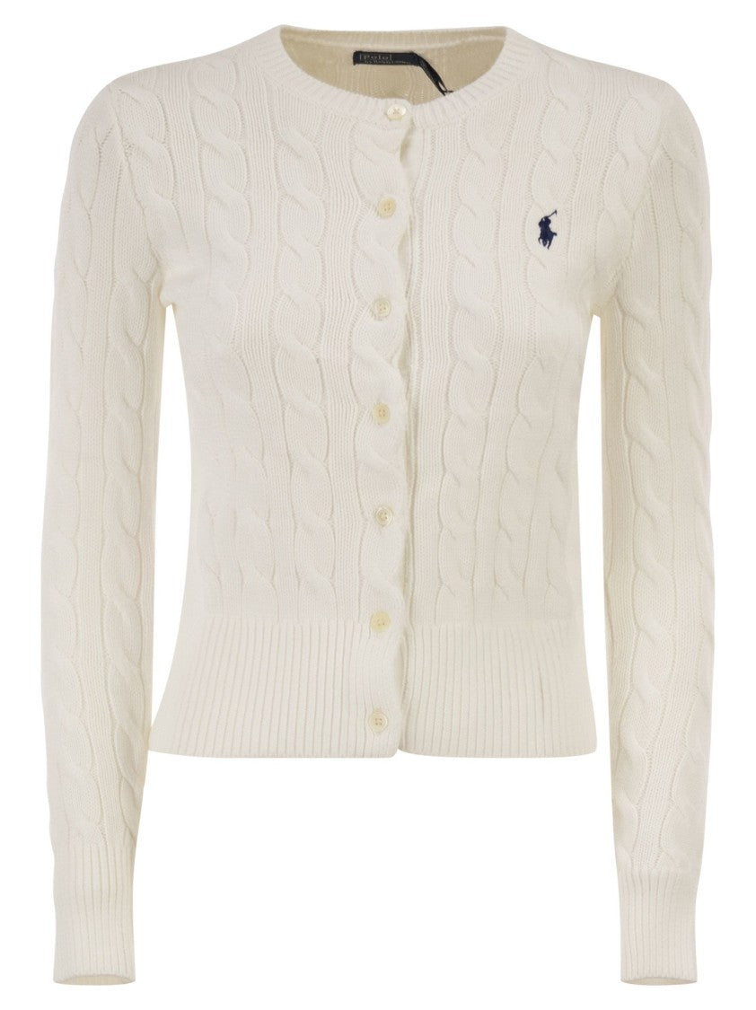 Polo Ralph Lauren Cable Knit Cotton Crew Neck Cardigan
