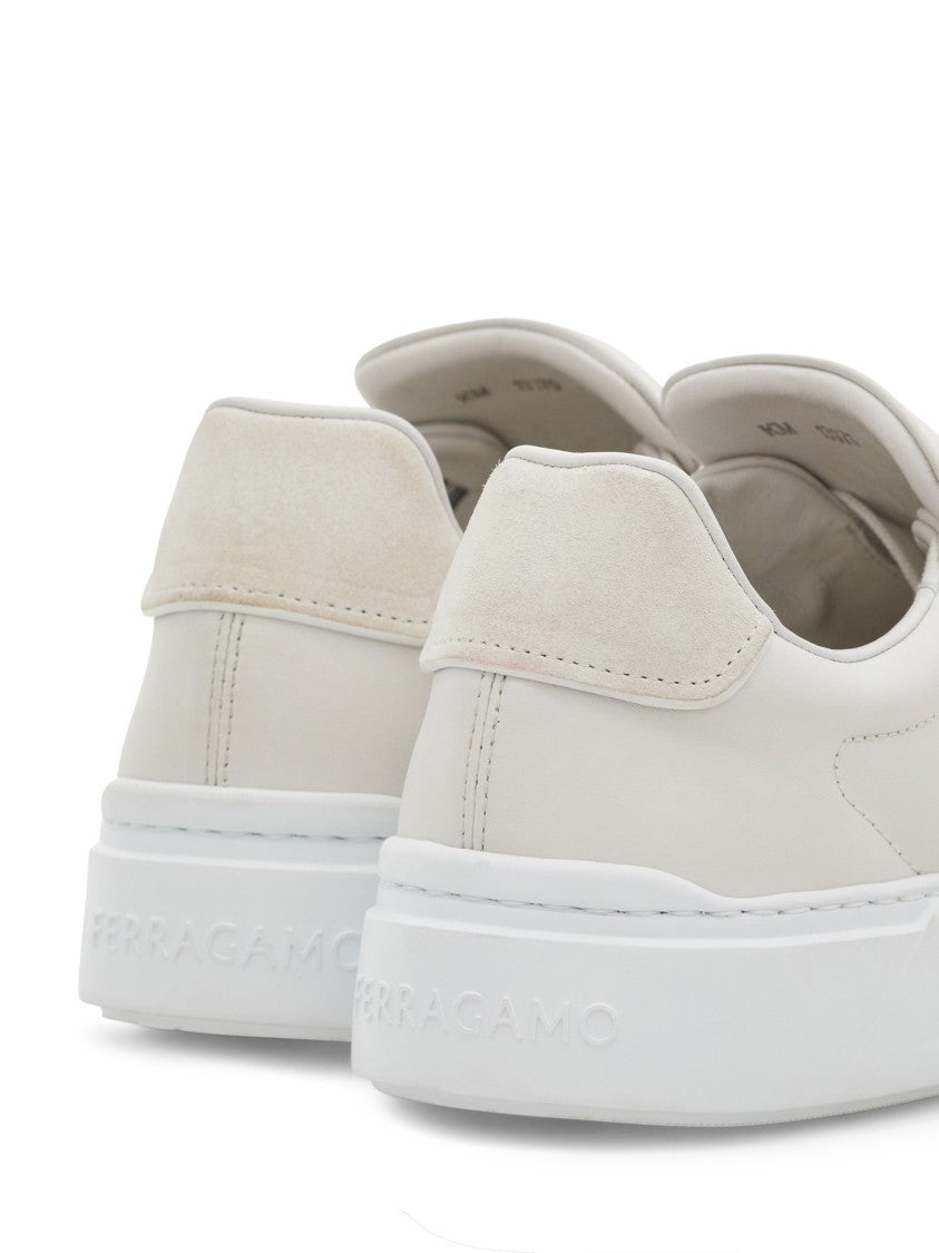 Ferragamo Smooth Leather Low-Top Sneakers With Minimalist Design