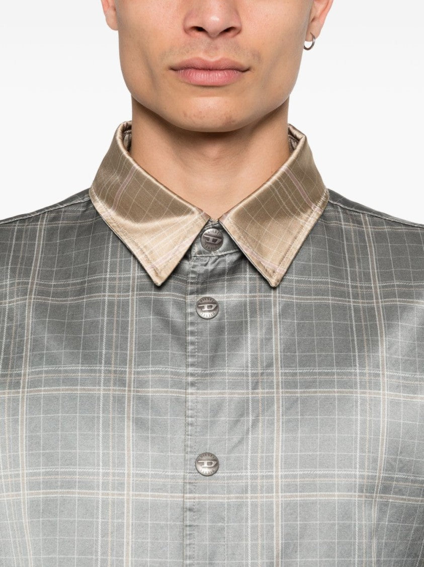 Diesel Grey Silk And Nylon Zip Jacket