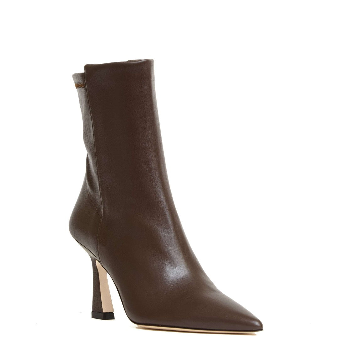 Stuart Weitzman Brown Leather Ankle Boots With 85Mm Kitten Heel