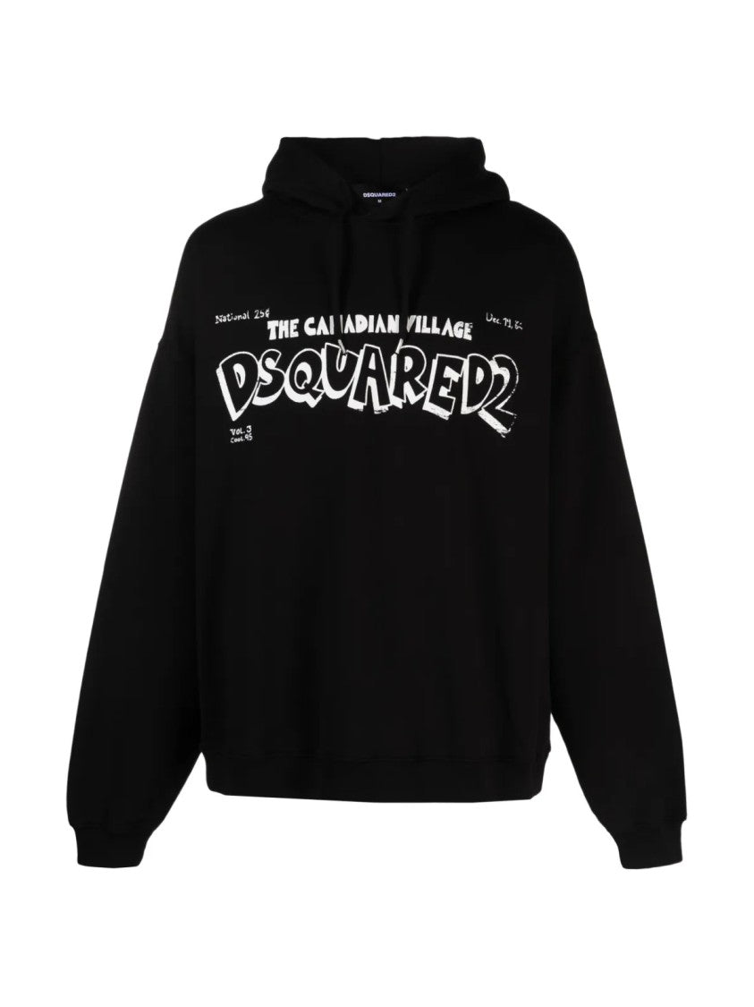 Dsquared2 Canadian Village Logo Loose Fit Hoodie