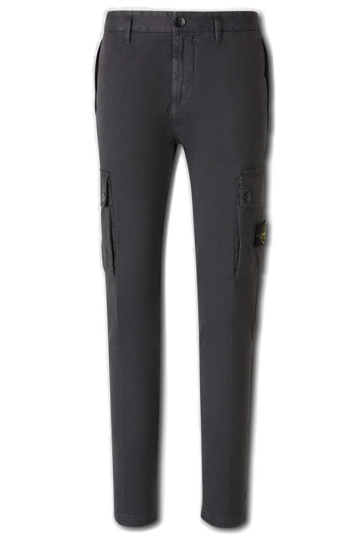 Stone Island Straight Fit Cargo Pants With Buttoned Side Pockets