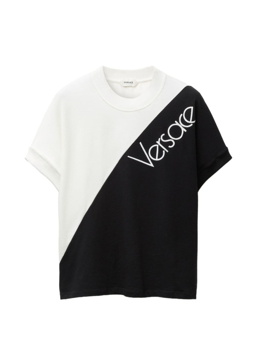 Versace Multicolor Color Block Stretch Cotton T-Shirt