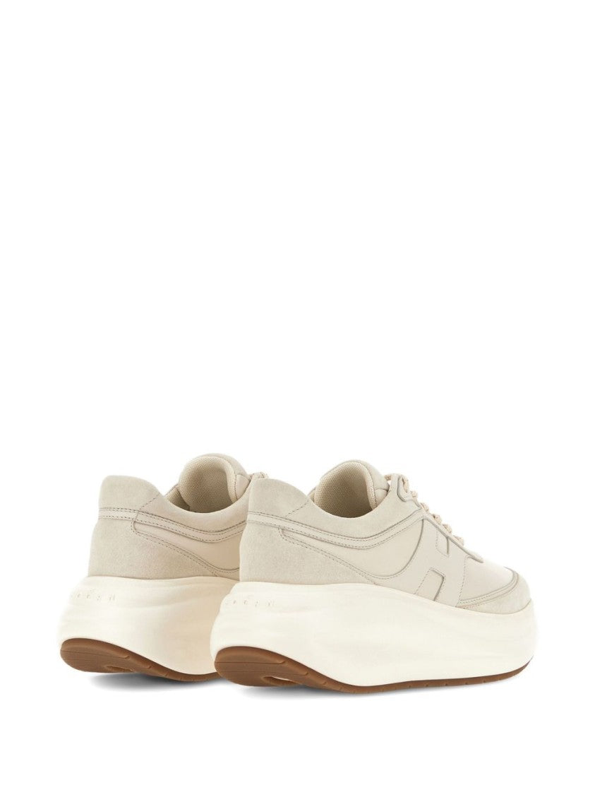 Hogan White Sneakers With Sculpted Sole