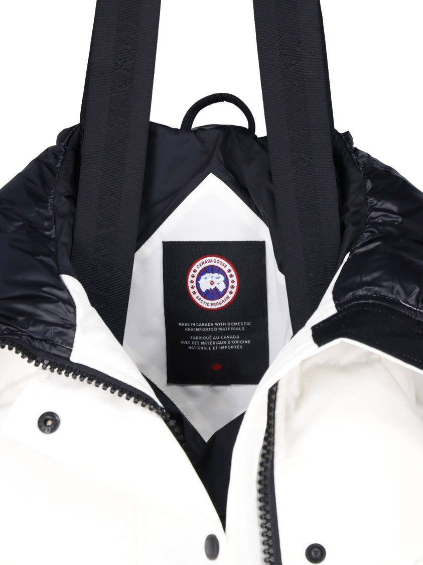 Canada Goose White Shelburne High-Collar Button Jacket