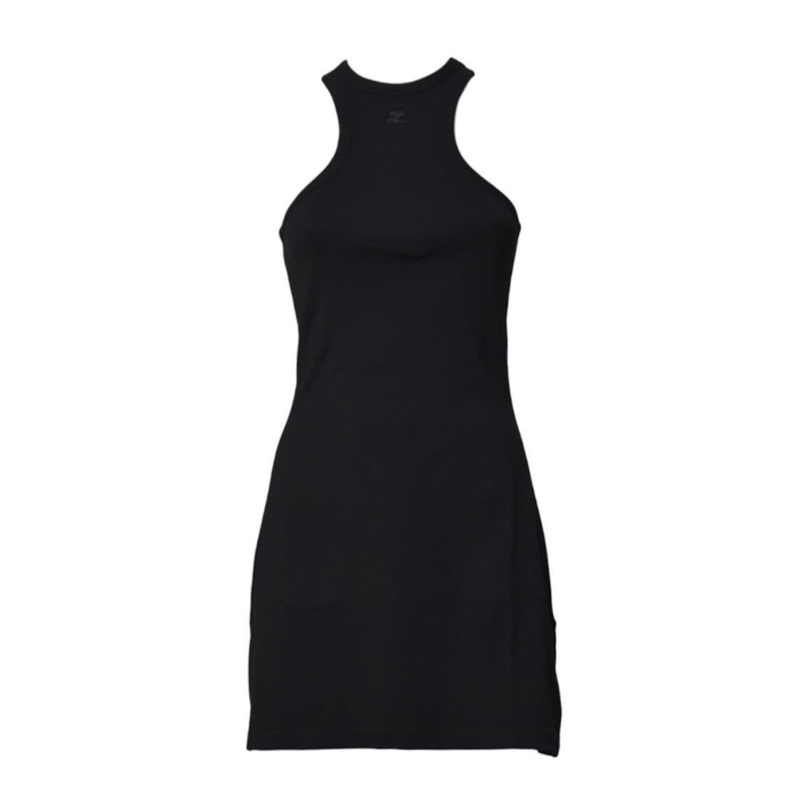 Courrèges Black Cotton Contrast Scuba Mini Dress