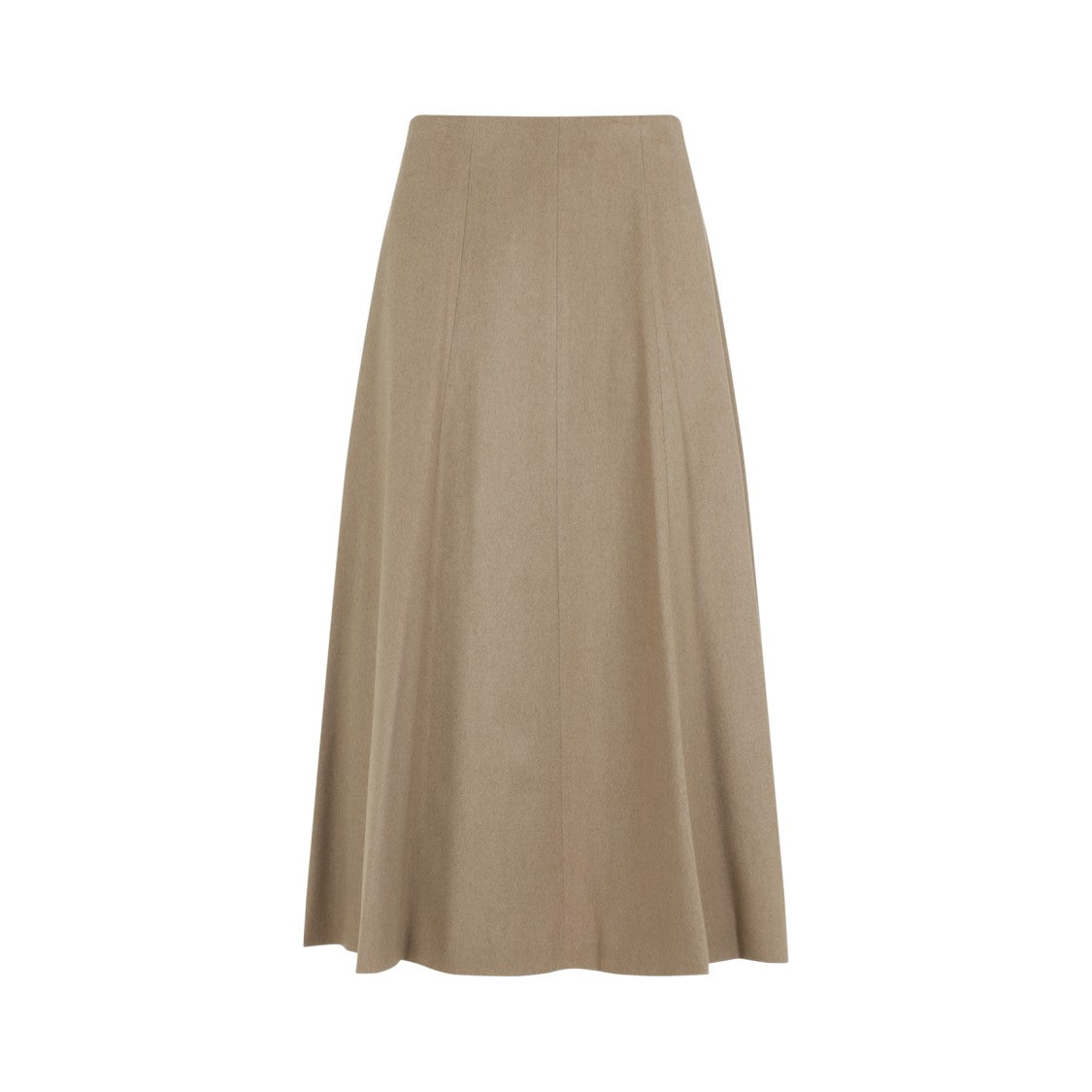 Max Mara Camel Wool Midi Skirt With Full Silhouette