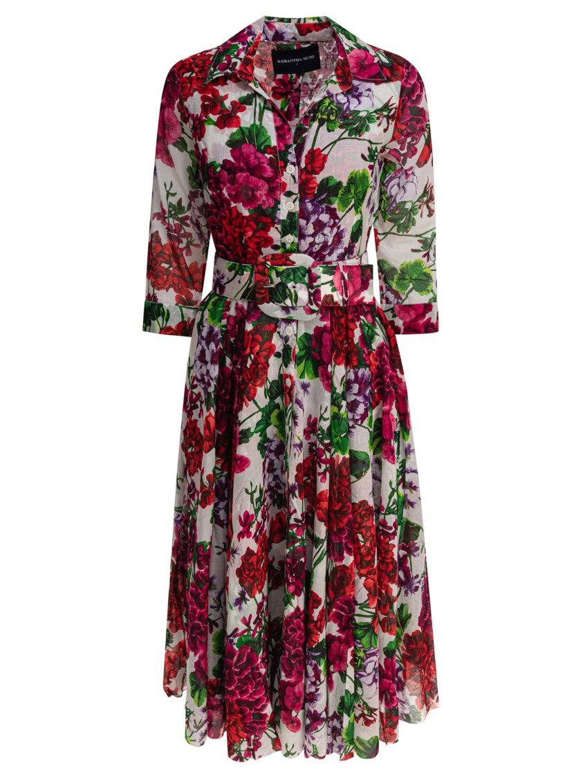 Samantha Sung Floral Print Cotton Dress