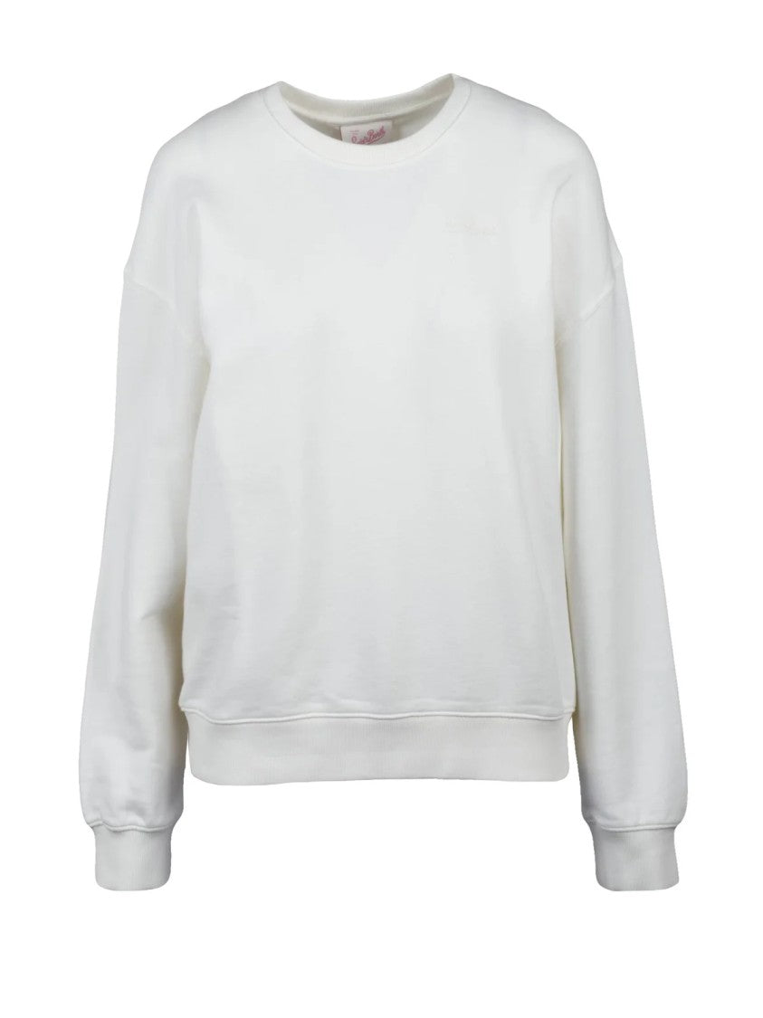 Mc2 Saint Barth White Crewneck Cotton Sweatshirt