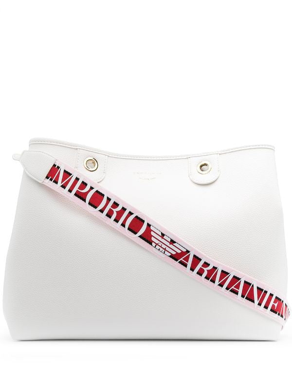 Emporio Armani Textured White Shoulder Bag