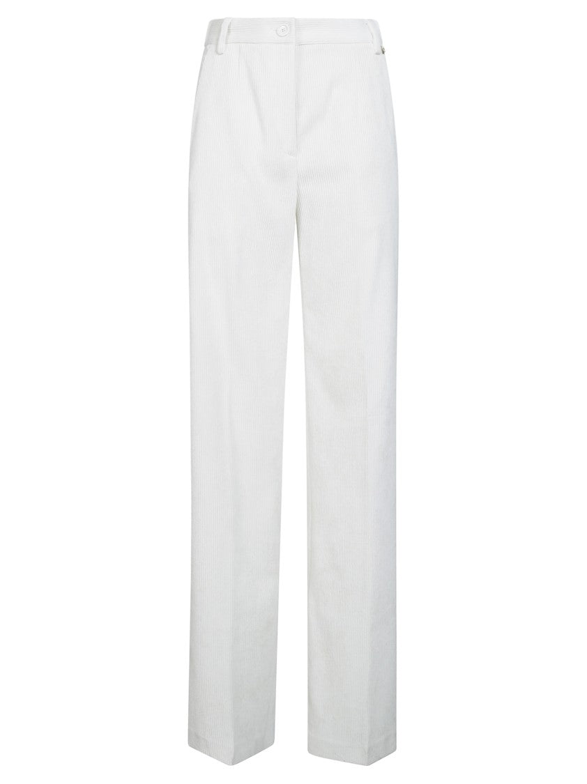 Herno High-Waisted Ribbed Straight-Leg Pants