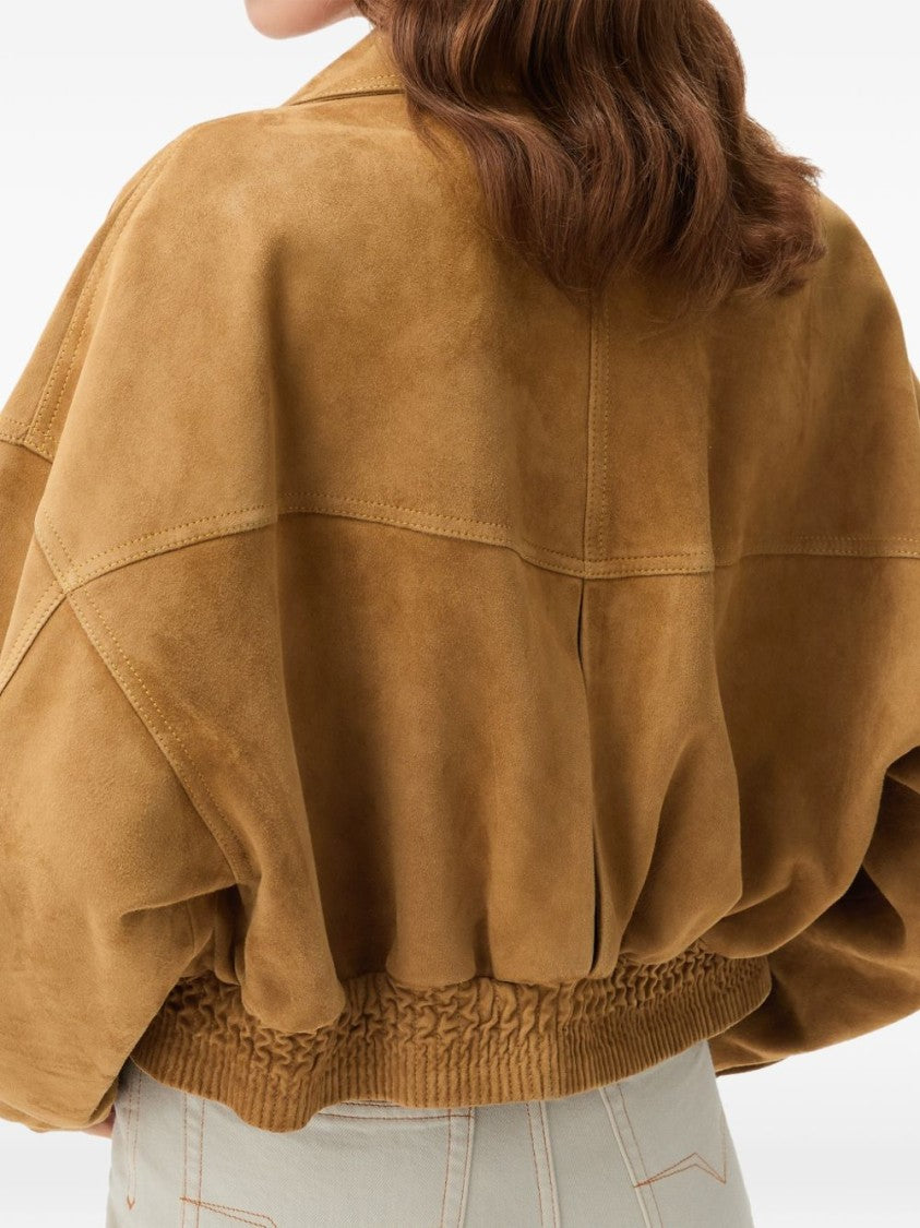 Versace Tan Cropped Suede Jacket
