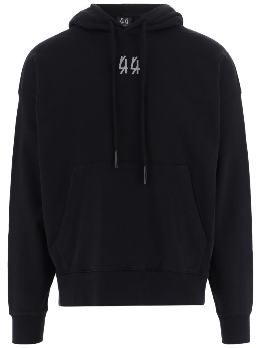 44 Label Group Black Graphic Logo Print Cotton Hoodie