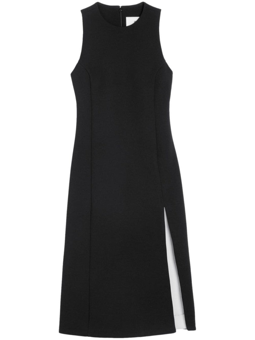 Ami Paris Black Virgin Wool Midi Dress