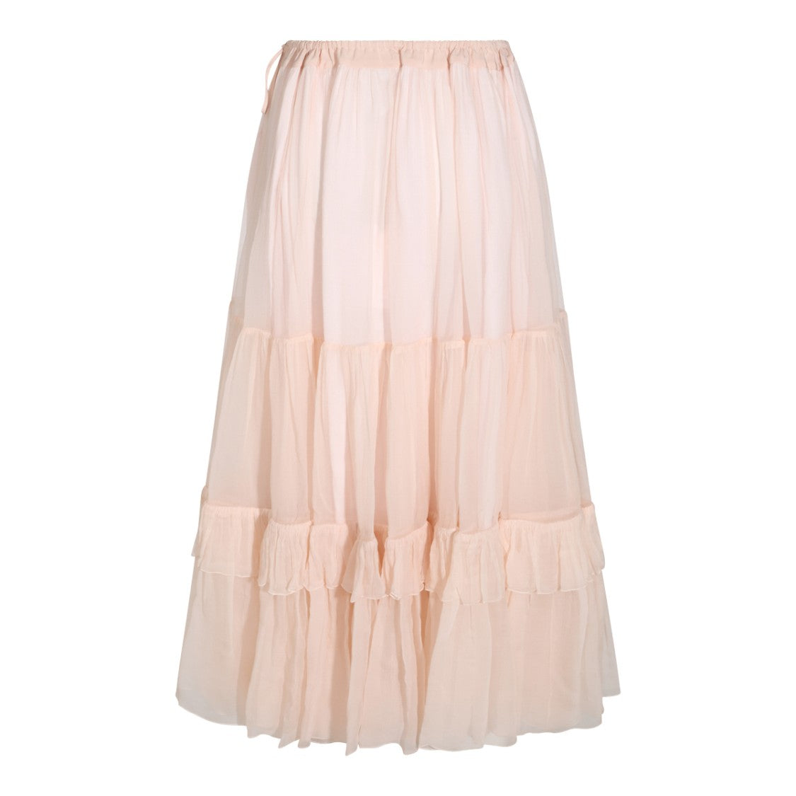 Chloé Tiered Ruffle Midi Skirt